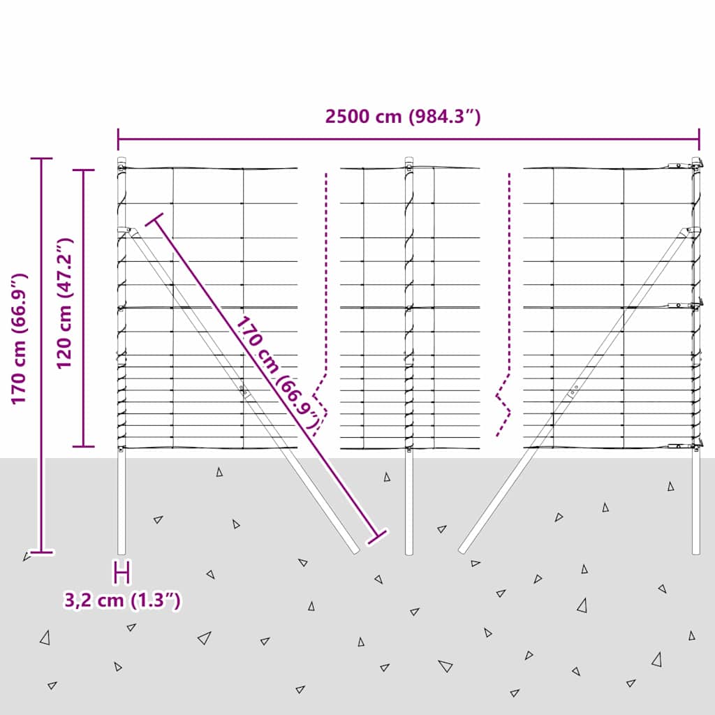 Stup za ogradu Galvanizirano 25 x 1,2 m Čelik
