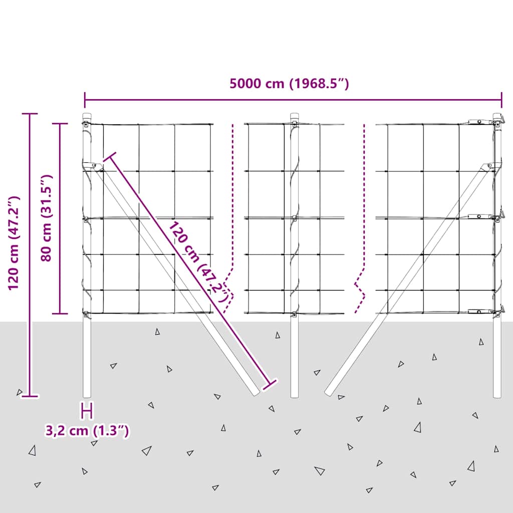 Stup za ogradu Galvanizirano 50 x 0,8 m Čelik