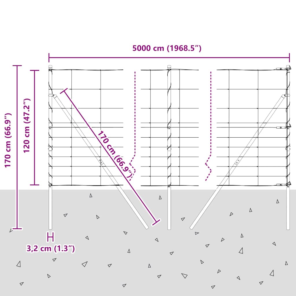 Temeljna zavarena žičana ograda 50 x 1,2 m (Š x V)