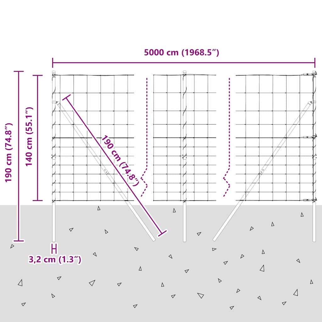 Stup za ogradu Galvanizirano 50 x 1,4 m Čelik