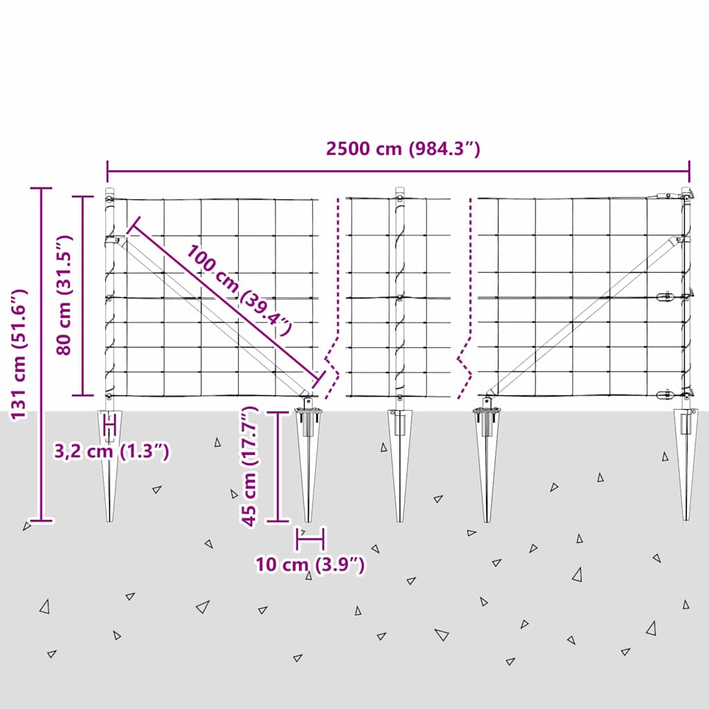 Stup za ogradu Galvanizirano 25 x 0,8 m Čelik