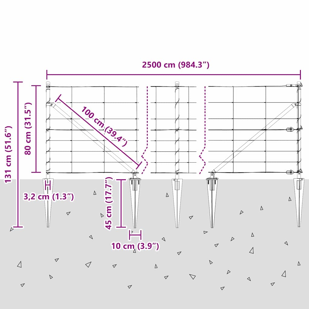 Stup za ogradu Galvanizirano 25 x 0,8 m Čelik