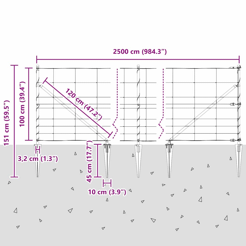 Stup za ogradu Galvanizirano 25 x 1 m Čelik
