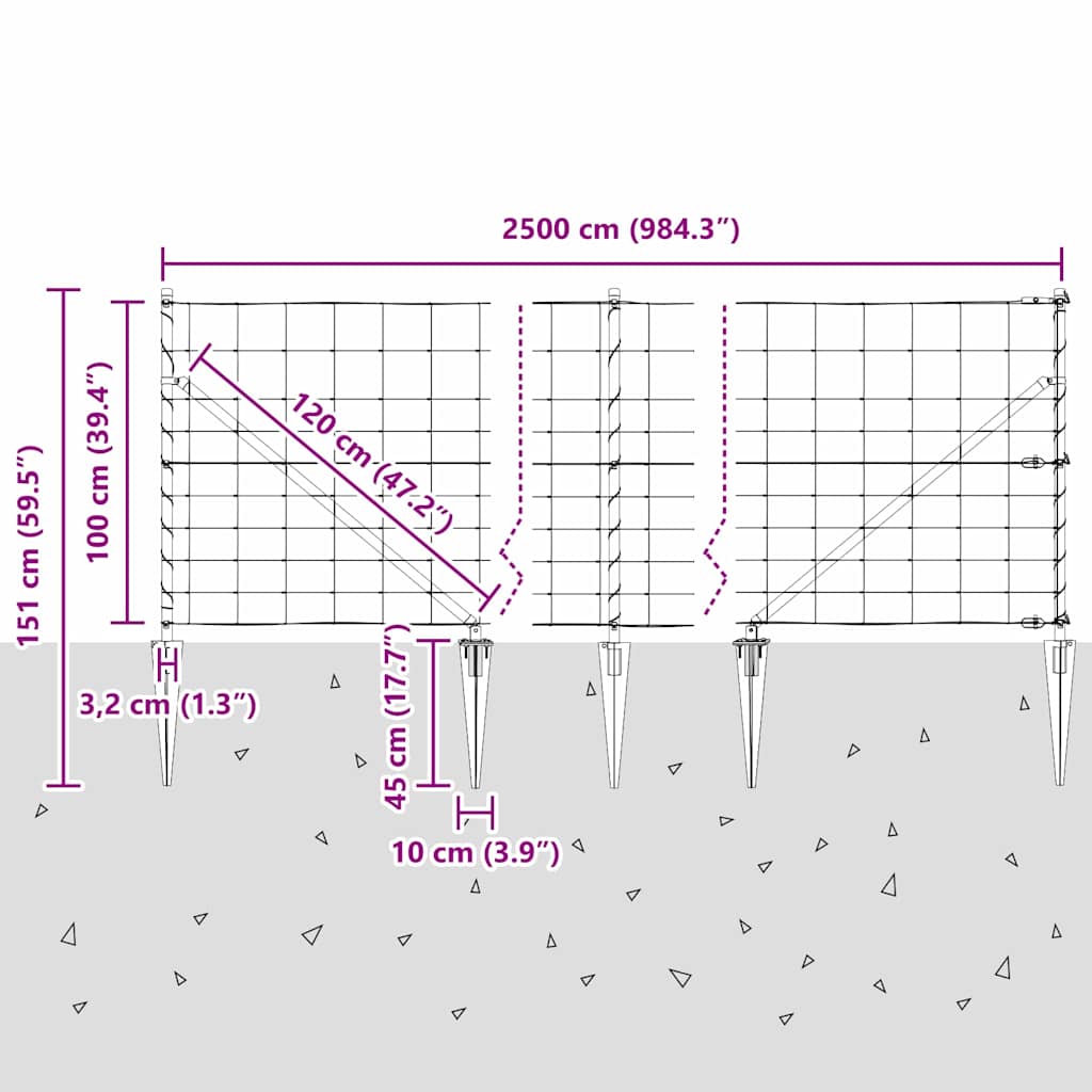 Stup za ogradu Galvanizirano 25 x 1 m Čelik