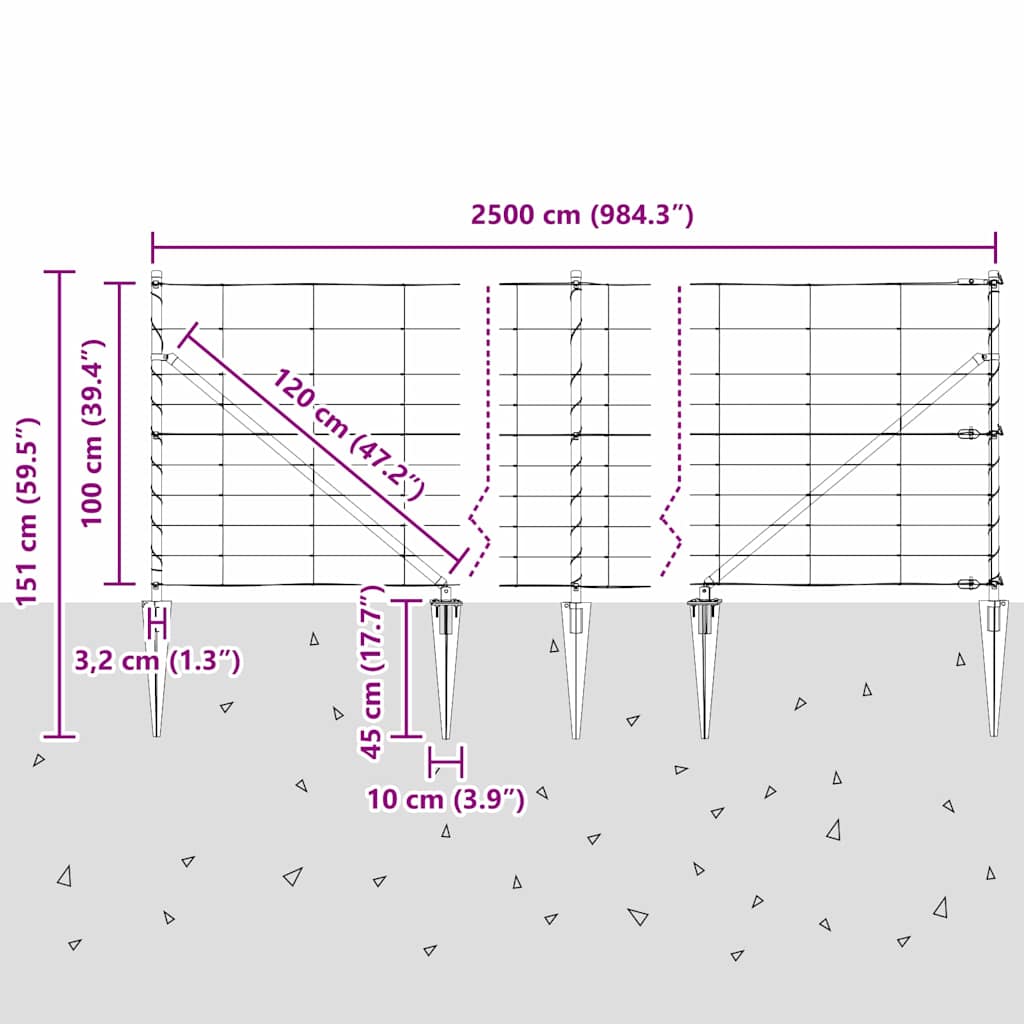 Stup za ogradu Galvanizirano 25 x 1 m Čelik