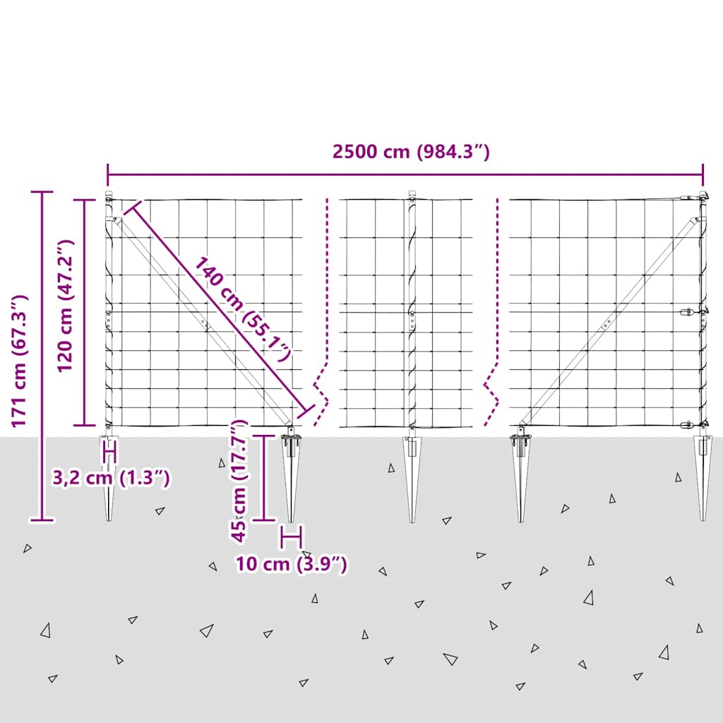 Stup za ogradu Galvanizirano 25 x 1,2 m Čelik