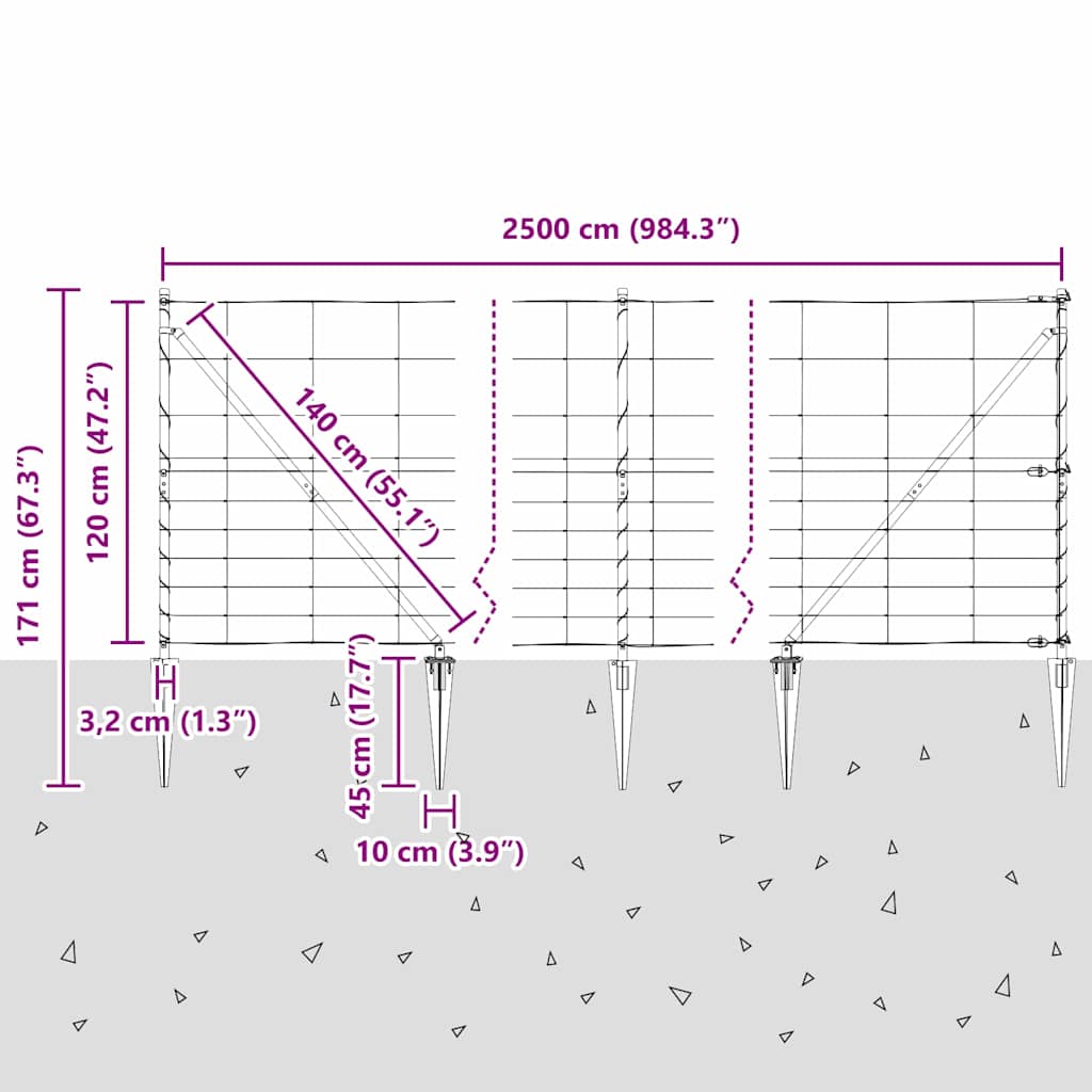 Stup za ogradu Galvanizirano 25 x 1,2 m Čelik