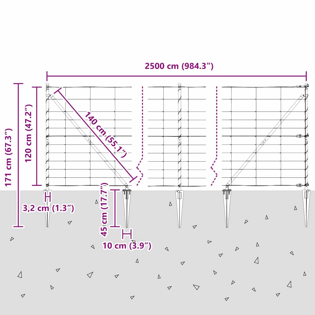 Stup za ogradu Galvanizirano 25 x 1,2 m Čelik