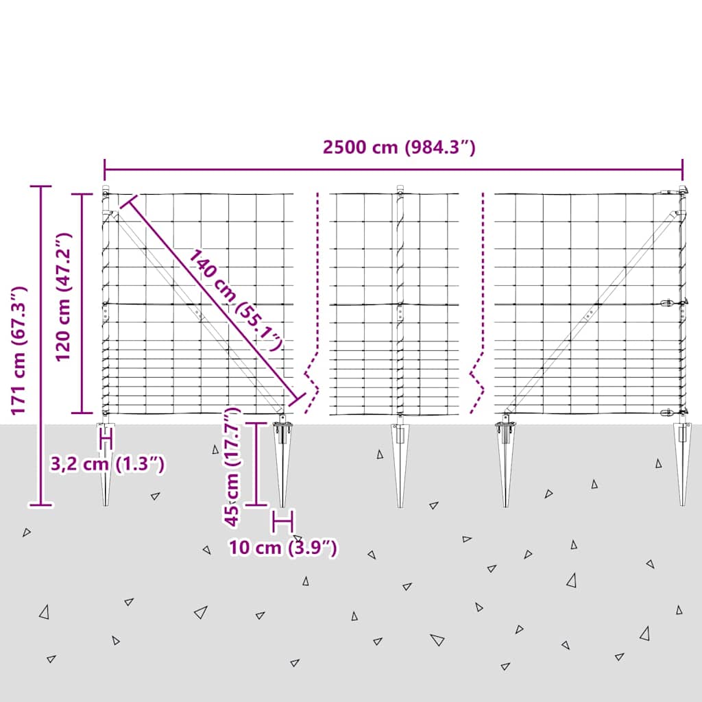 Stup za ogradu Galvanizirano 25 x 1,2 m Čelik
