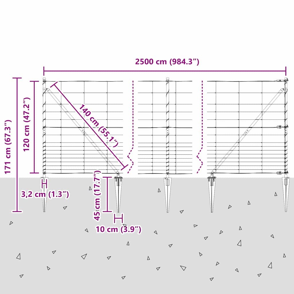 Stup za ogradu Galvanizirano 25 x 1,2 m Čelik