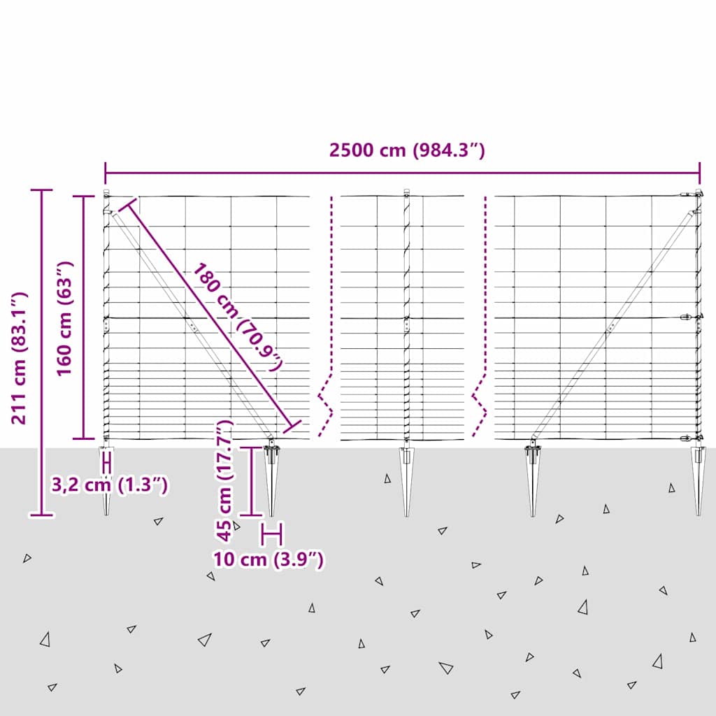 Stup za ogradu Galvanizirano 25 x 1,6 m Čelik
