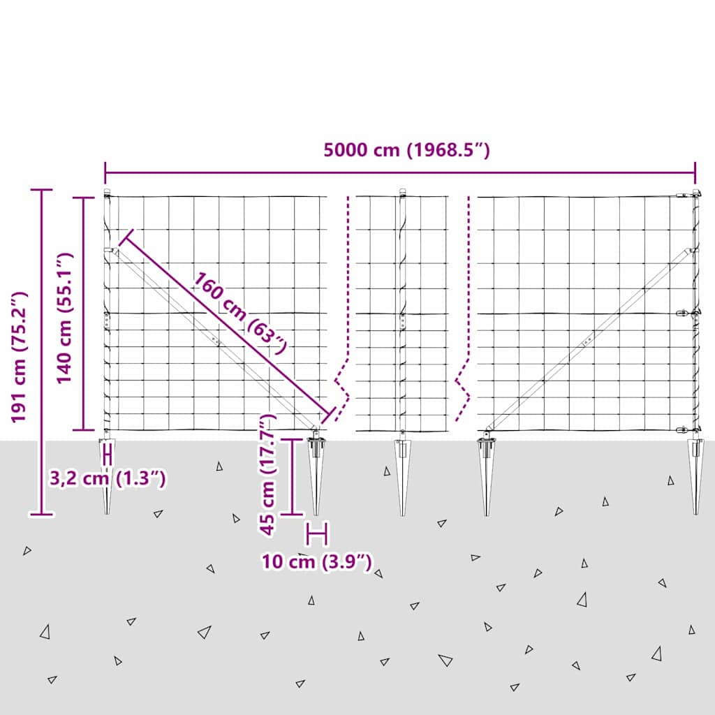 Zavareno žičano ograđivanje s bodljama 50 x 1,4 m (Š x V)