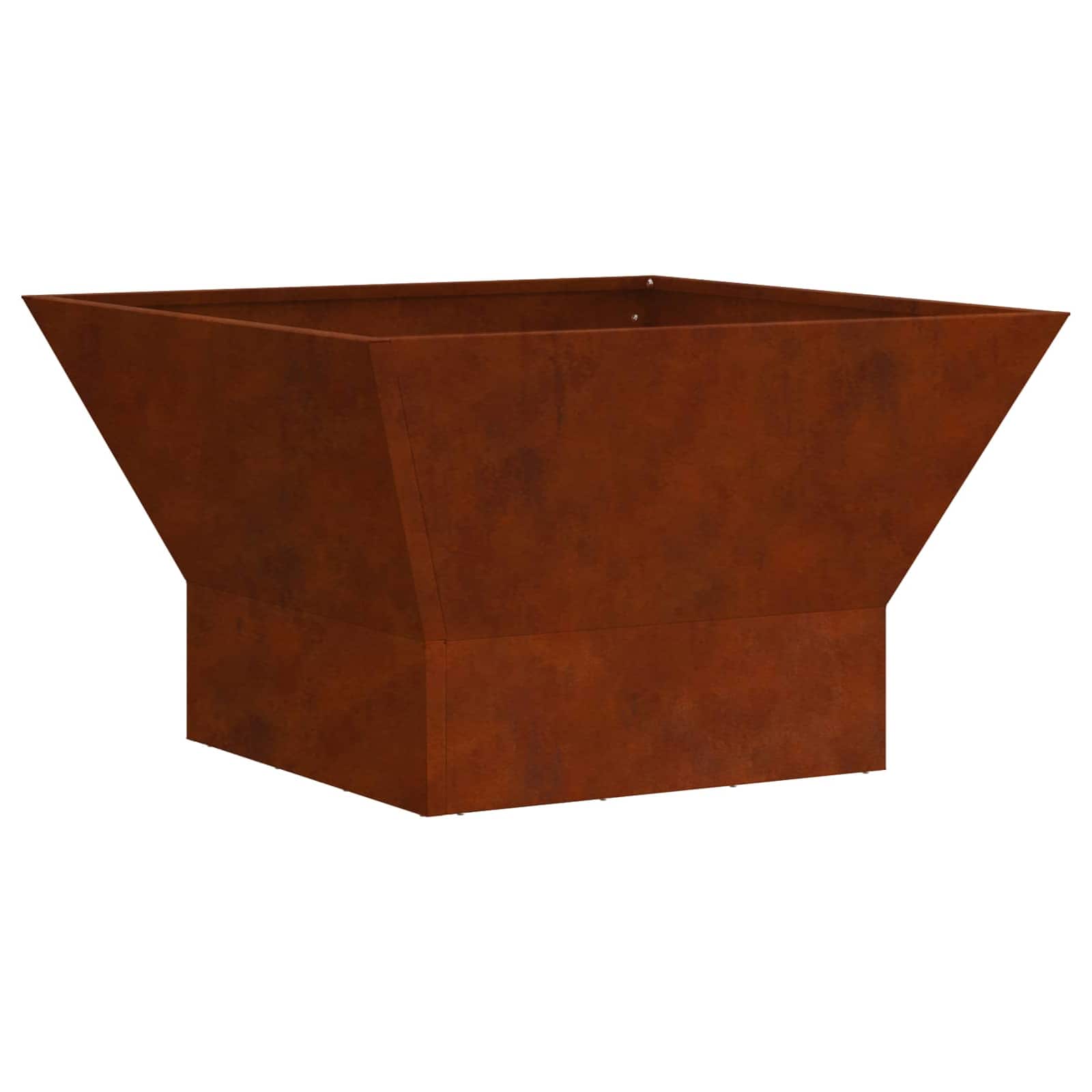 Kamin Smeđa 60 x 60 x 35 cm Čelik otporan na vremenske uvjete