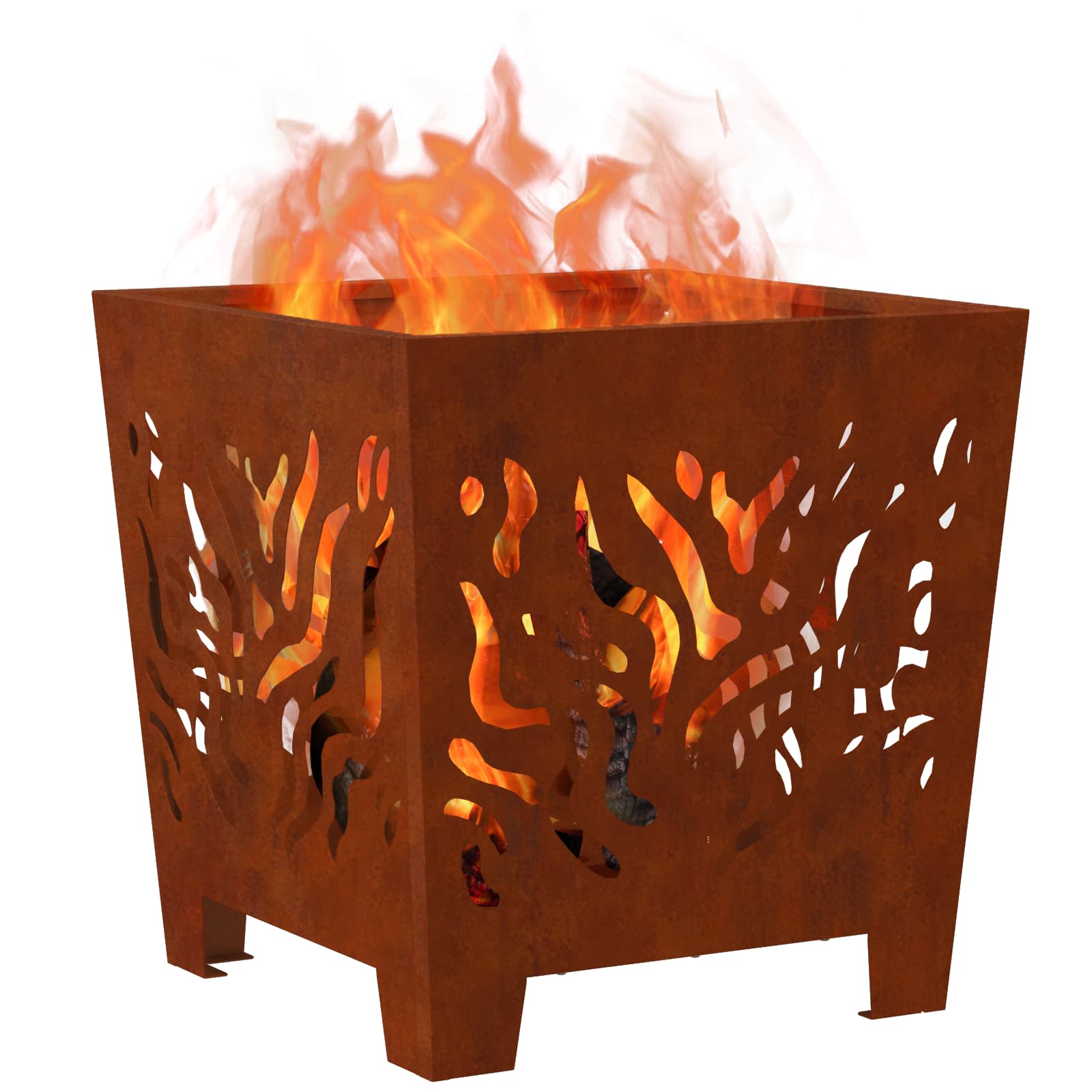 Kamin Smeđa 40 x 40 x 40 cm Otporni čelik