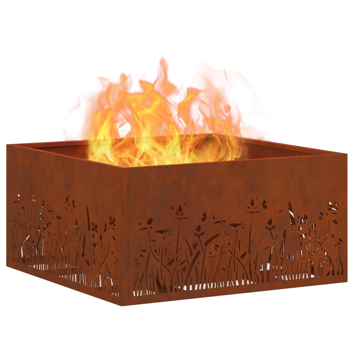 Kamin Smeđa 60 x 60 x 30 cm Čelik otporan na vremenske uvjete
