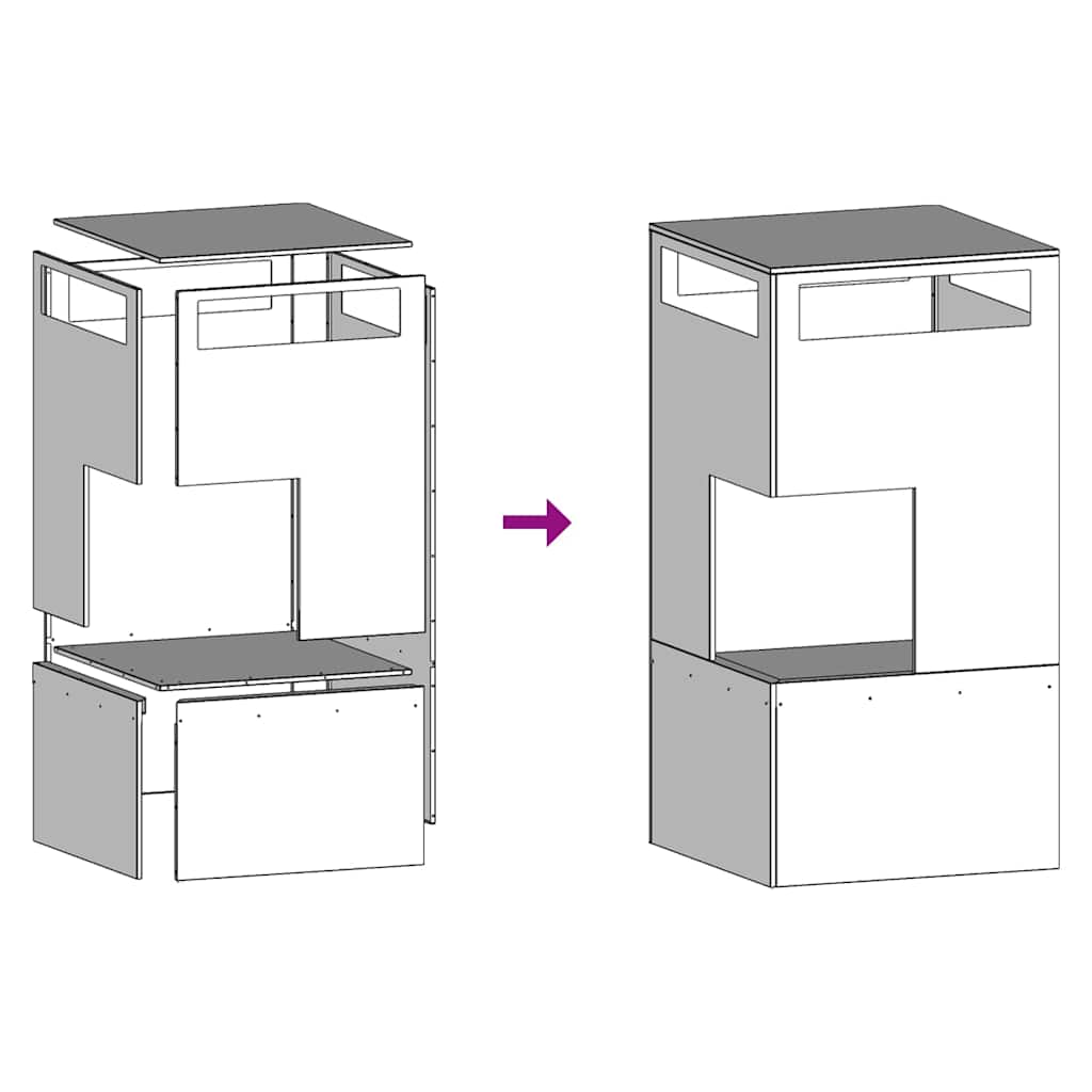 Kamin Crna 50 x 50 x 100 cm Čelik