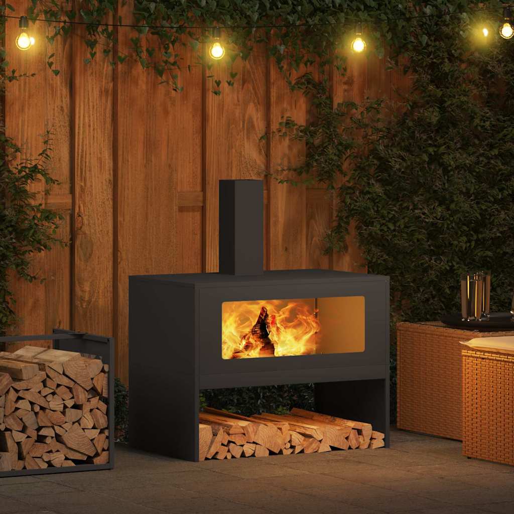 Kamin Crna 80 x 50 x 96 cm Čelična vrata