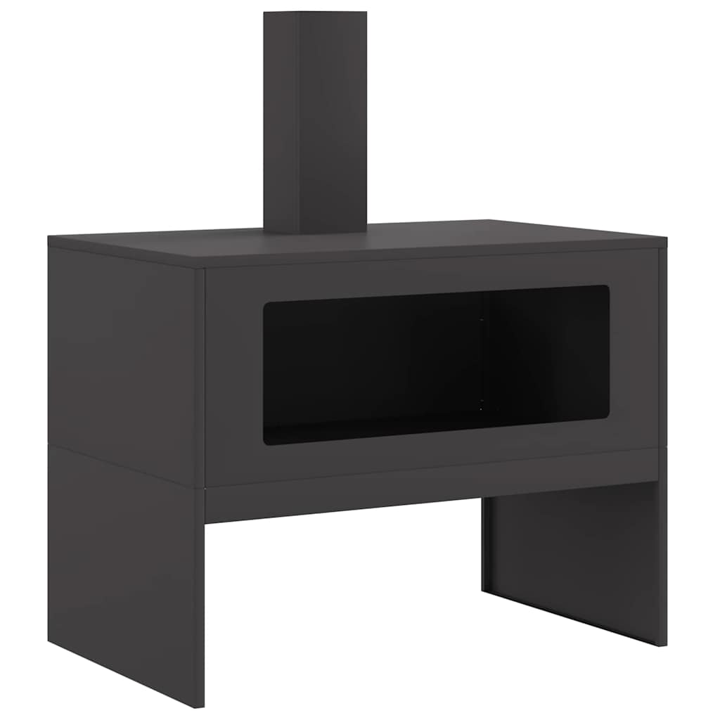 Kamin Crna 80 x 50 x 96 cm Čelična vrata