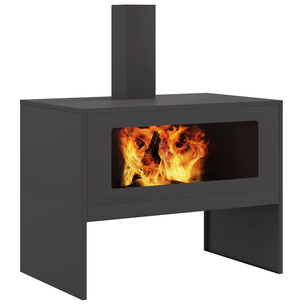 Kamin Crna 80 x 50 x 96 cm Čelična vrata