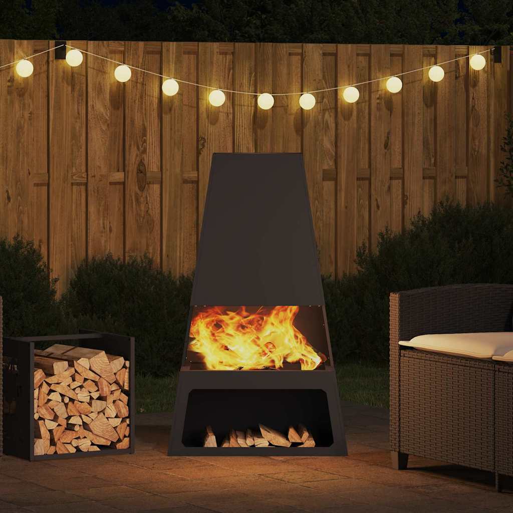 Kamin Crna 60 x 35 x 100 cm Čelik