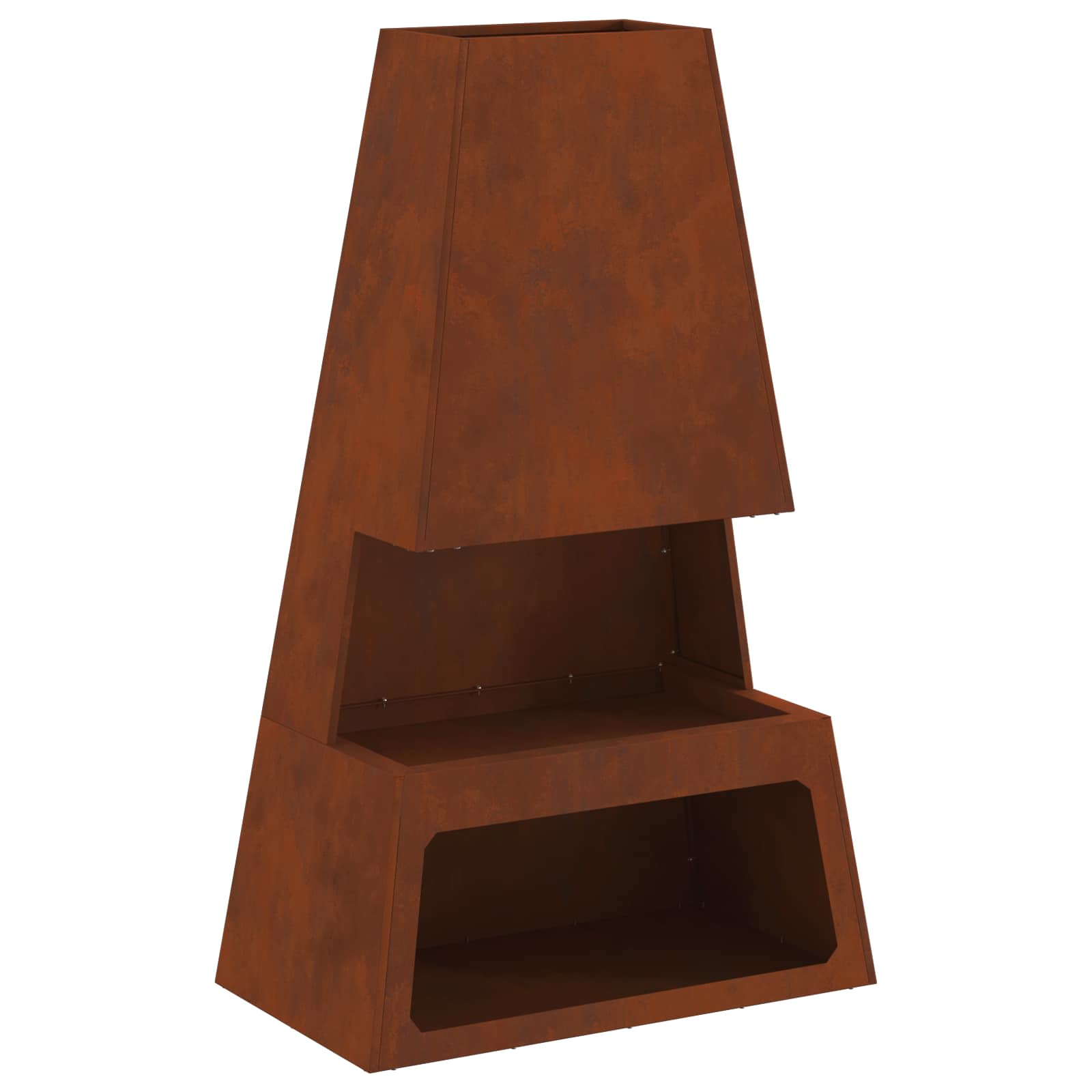 Kamin Smeđa 60 x 35 x 100 cm Čelik otporan na vremenske uvjete