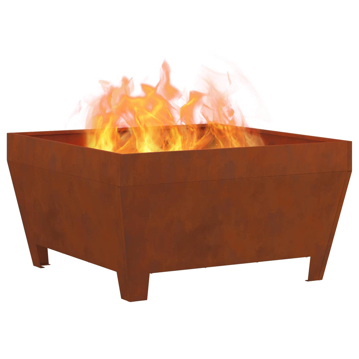 Kamin Smeđa 80 x 80 x 43 cm Čelik otporan na vremenske uvjete