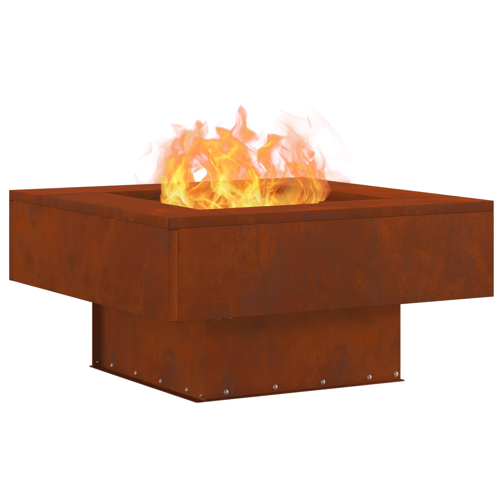 Kamin Smeđa 80 x 80 x 40 cm Čelik otporan na vremenske uvjete