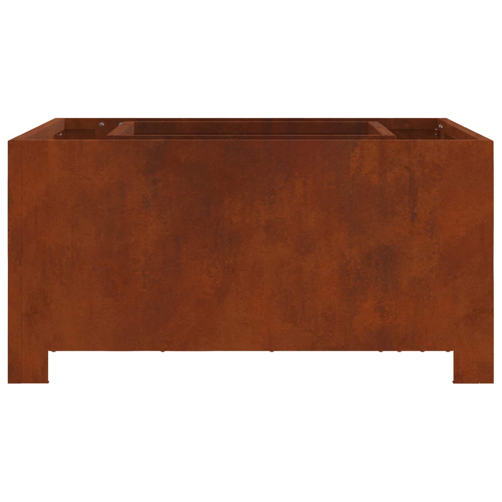 Kamin Smeđa 80 x 80 x 40 cm Čelik otporan na vremenske uvjete