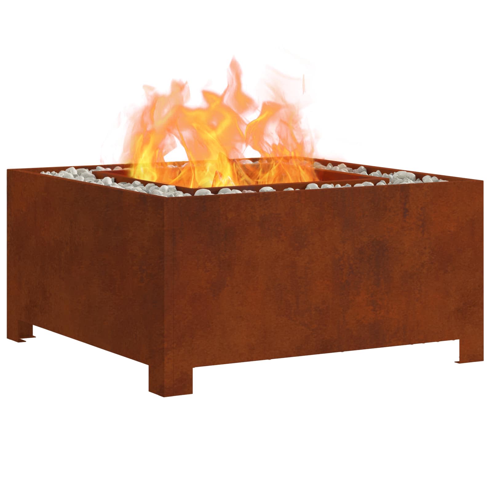 Kamin Smeđa 80 x 80 x 40 cm Čelik otporan na vremenske uvjete