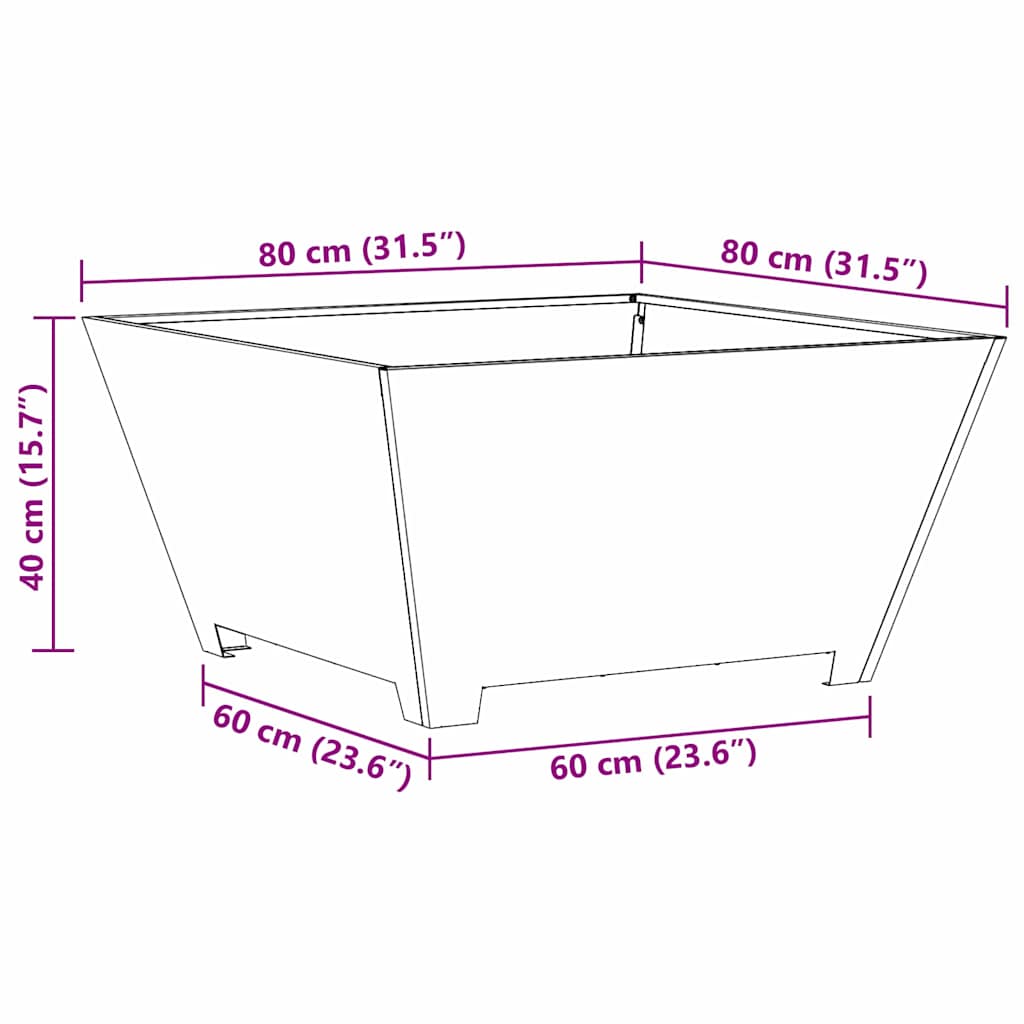 Kamin Crna 80 x 80 x 40 cm Čelik