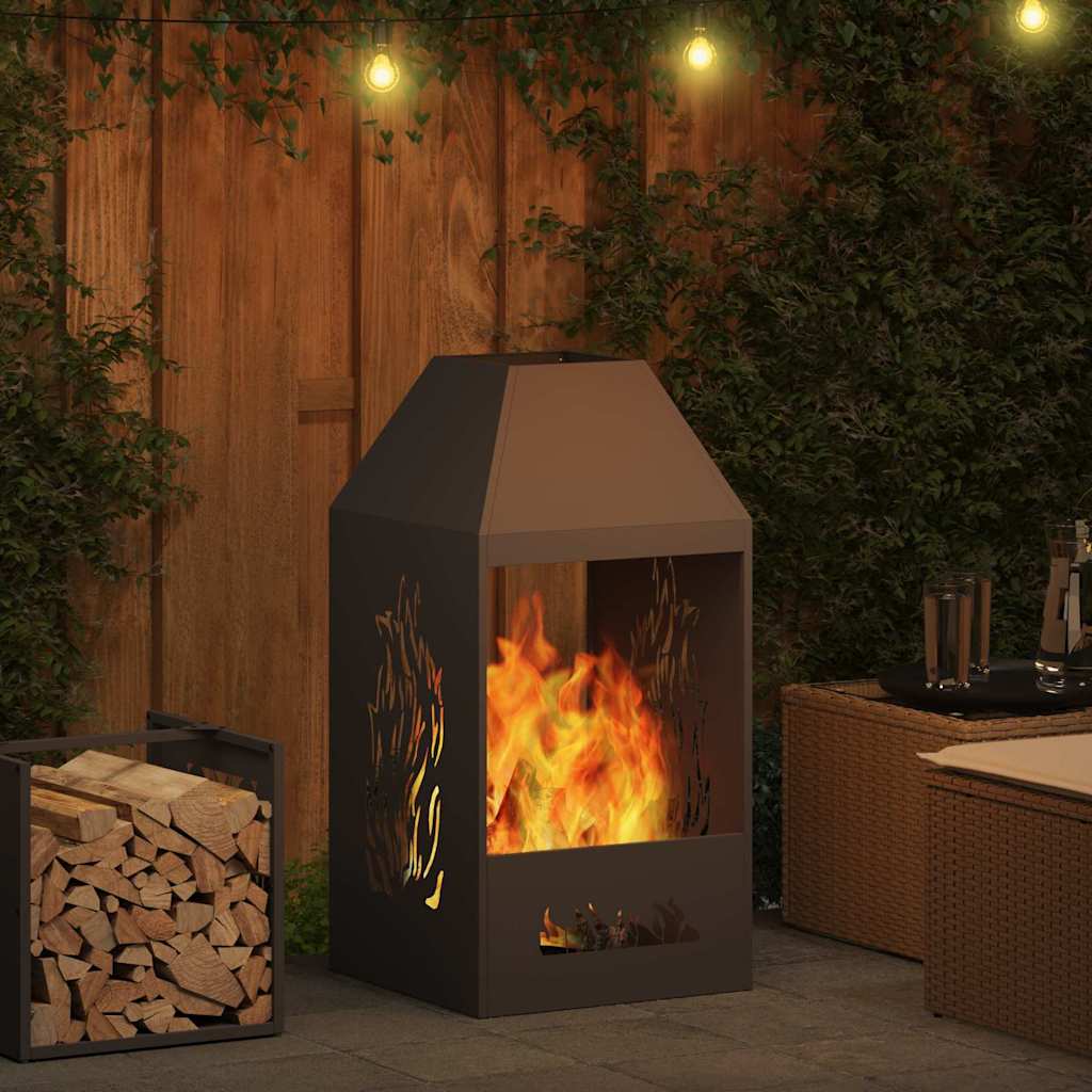 Kamin Crna 50 x 50 x 100 cm Čelik