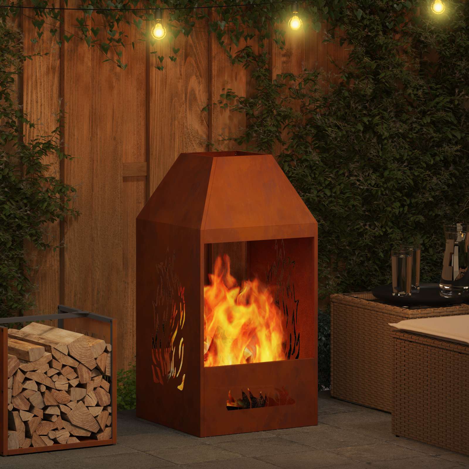 Kamin Smeđa 50 x 50 x 100 cm