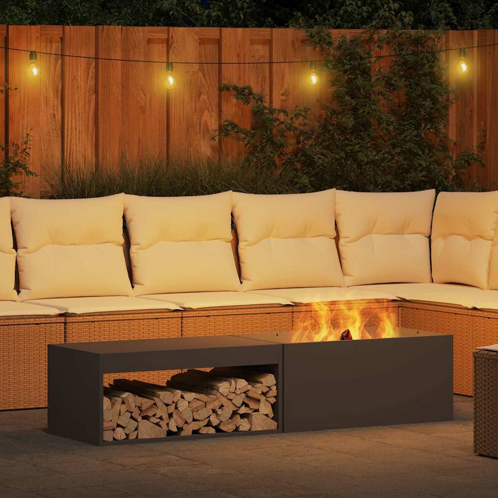 Kamin Crna 160 x 45 x 35 cm Čelik