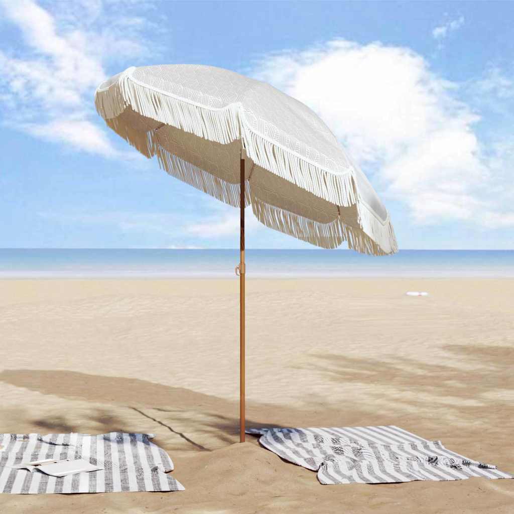 Suncobran za plažu Siva i bijela 160 x 160 x 196 cm