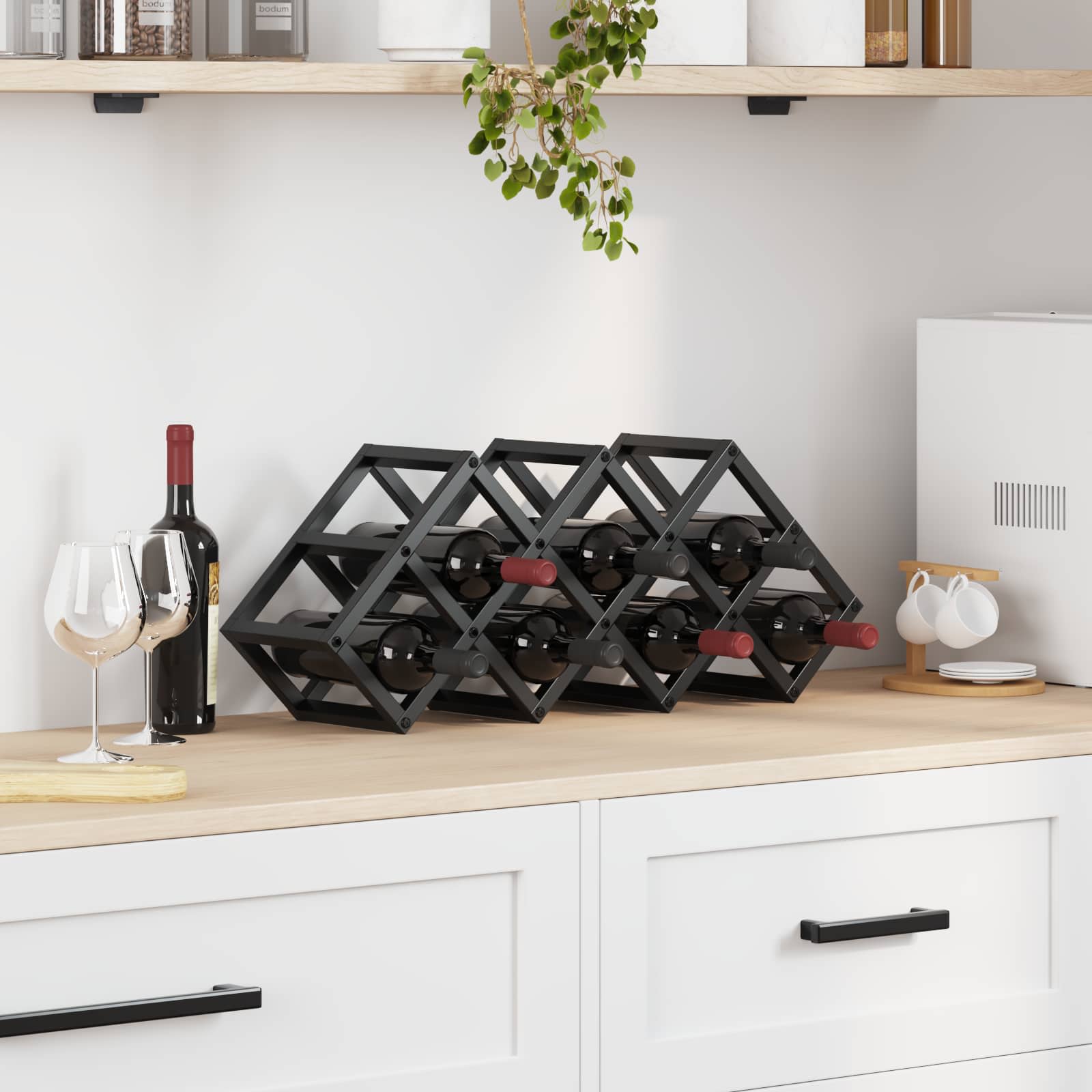 Stalak za vino Crni hrast 63 x 16,5 x 25 cm