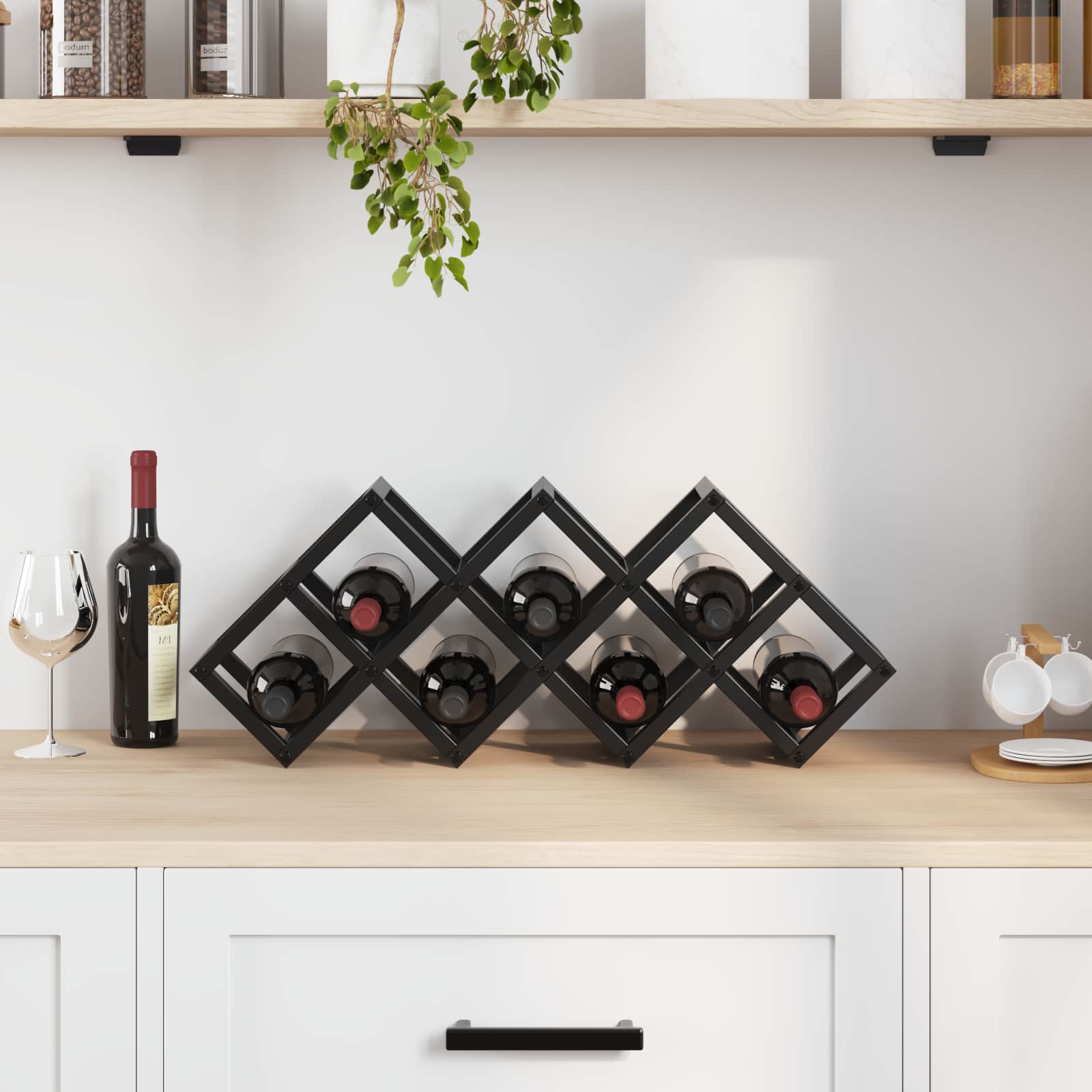 Stalak za vino Crni hrast 63 x 16,5 x 25 cm