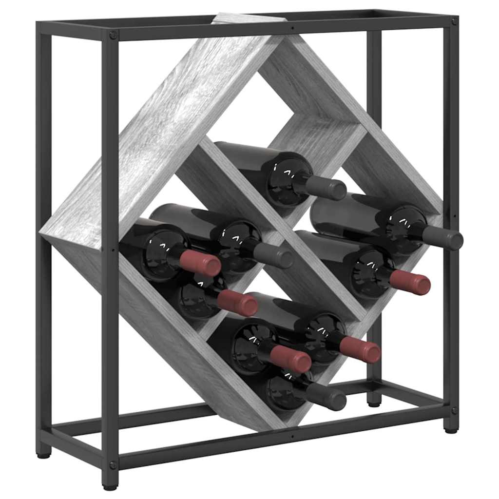 Stalak za vino Siva Sonoma 51 x 18 x 52,5 cm Konstruirano drvo