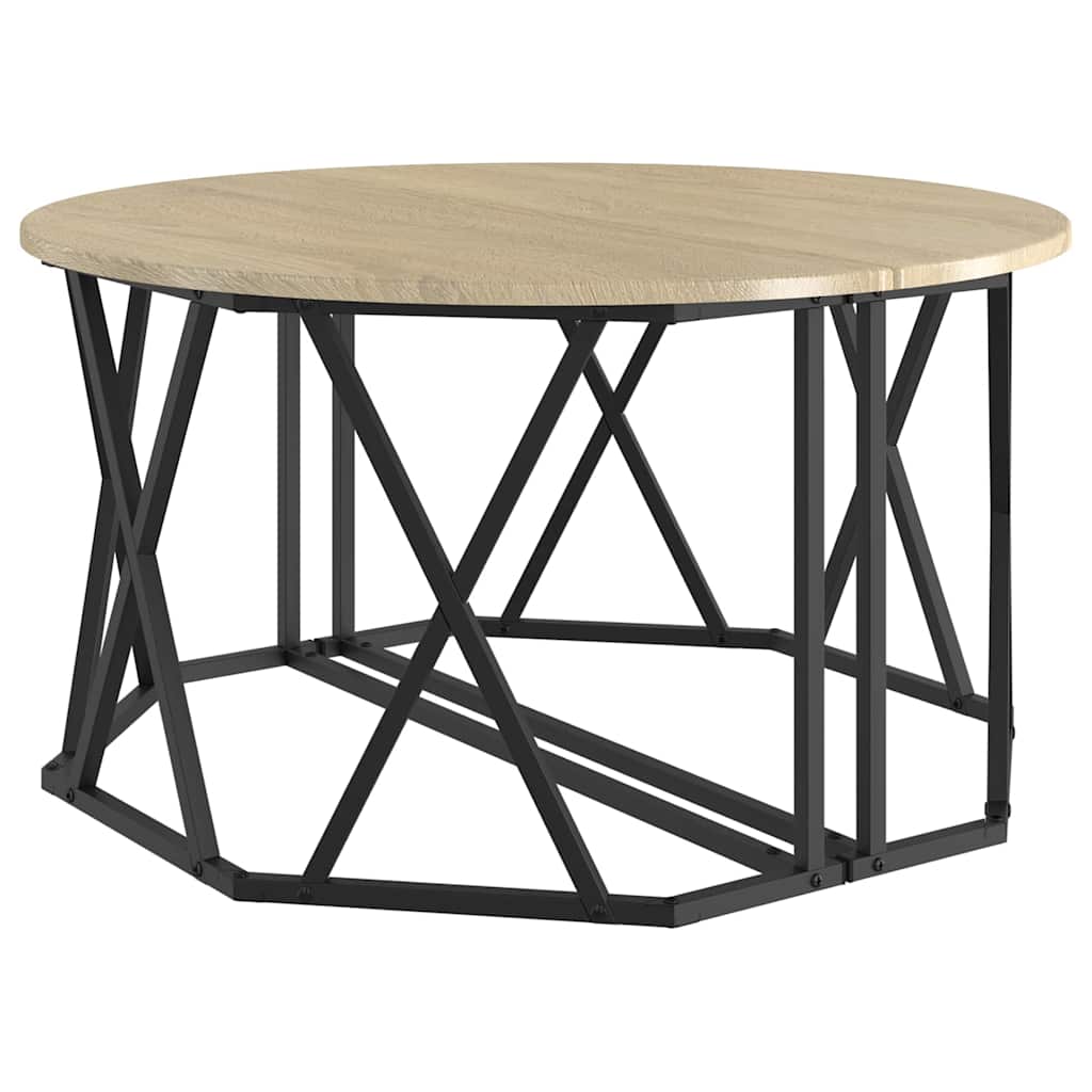Kava Stol Sonoma hrast 80 x 80 x 42 cm Inženjerska drva i čelik