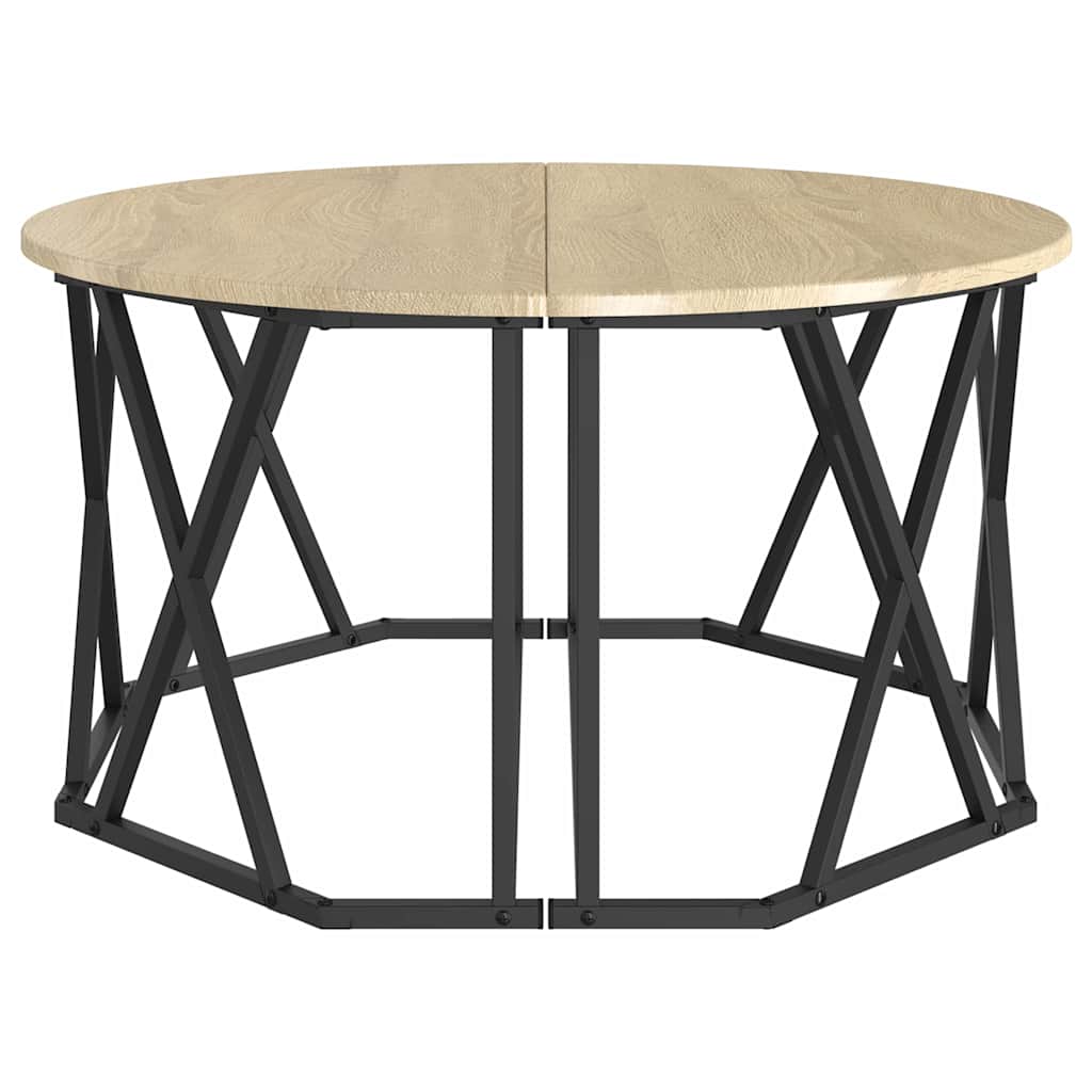Kava Stol Sonoma hrast 80 x 80 x 42 cm Inženjerska drva i čelik