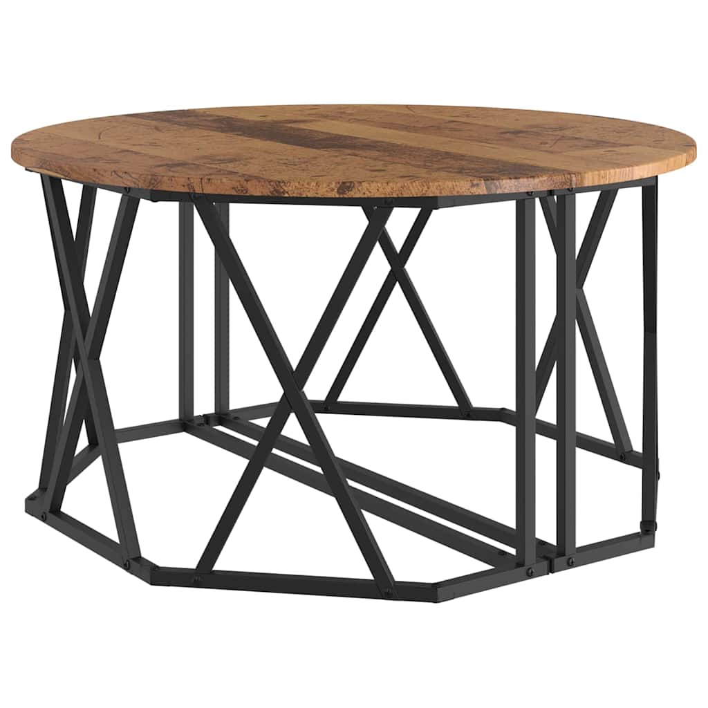 Kava Stol Staro drvo 80 x 80 x 42 cm Inženjerska drva i čelik