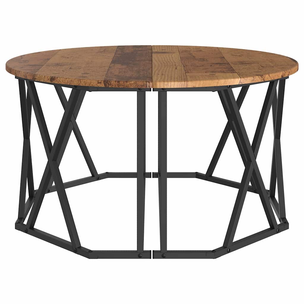 Kava Stol Staro drvo 80 x 80 x 42 cm Inženjerska drva i čelik
