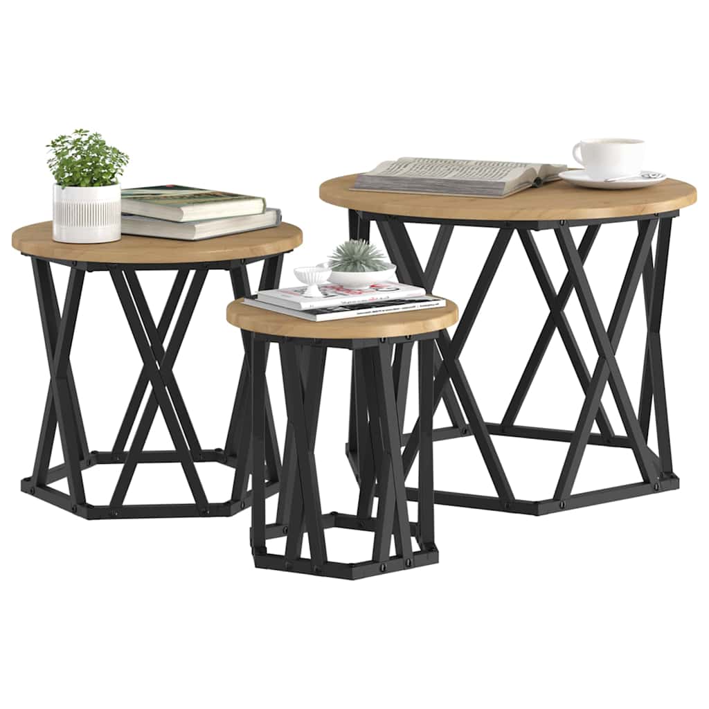 Ugolni bočni stol 3 pcs Umjetnički hrast