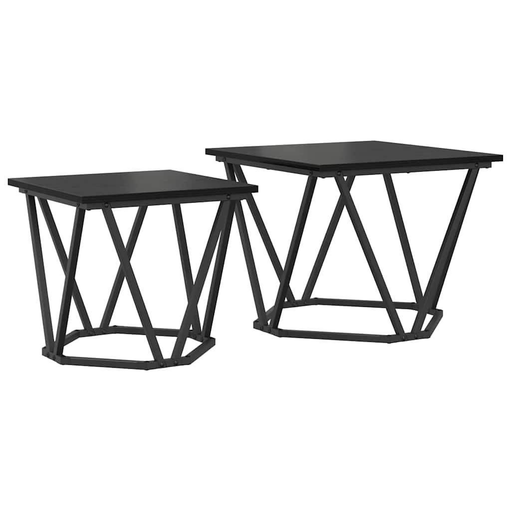 Set pomoćnih stolića 2 pcs Crni hrast 50 x 50 x 40 cm