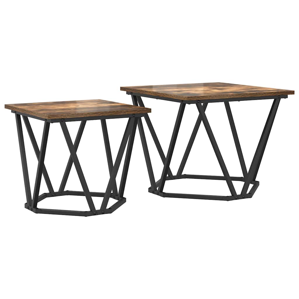 Set pomoćnih stolića 2 pcs Dimljeni hrast