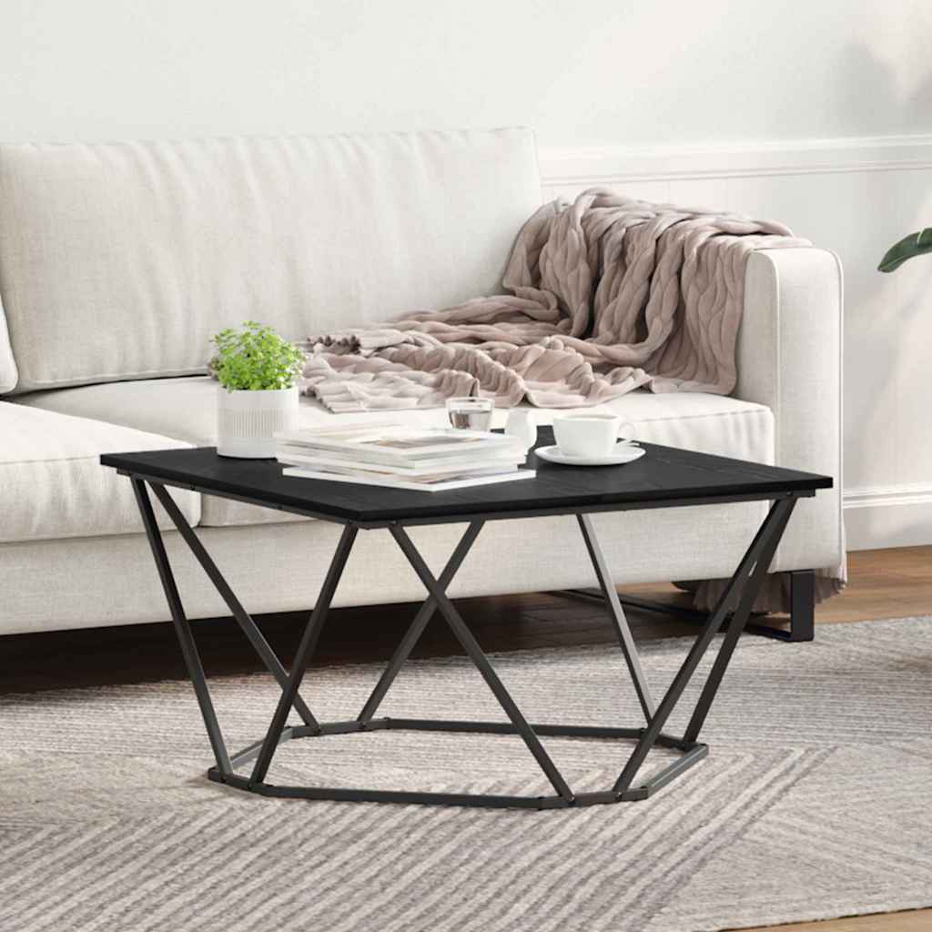 Kava Stol Crni hrast 80 x 80 x 45 cm Inženjerska drva i čelik