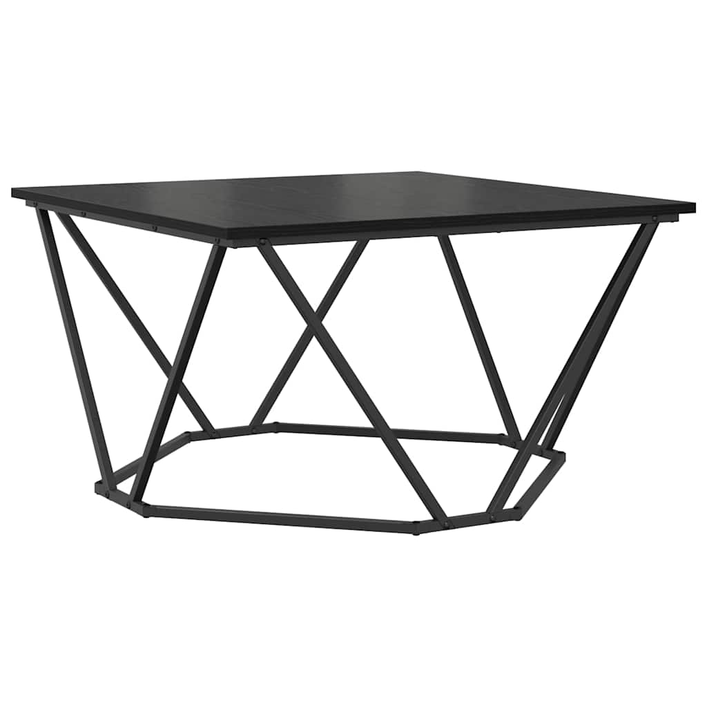 Kava Stol Crni hrast 80 x 80 x 45 cm Inženjerska drva i čelik
