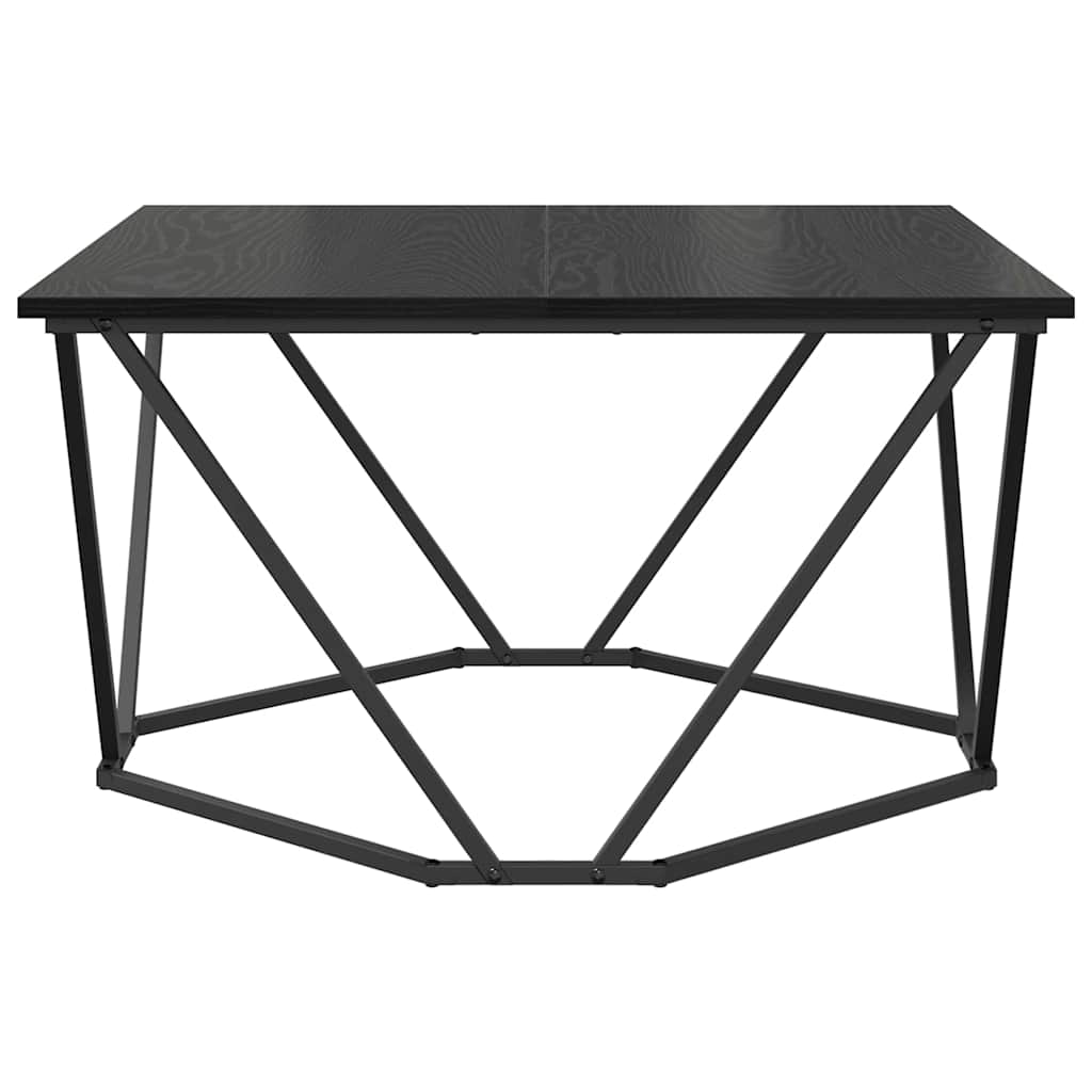 Kava Stol Crni hrast 80 x 80 x 45 cm Inženjerska drva i čelik