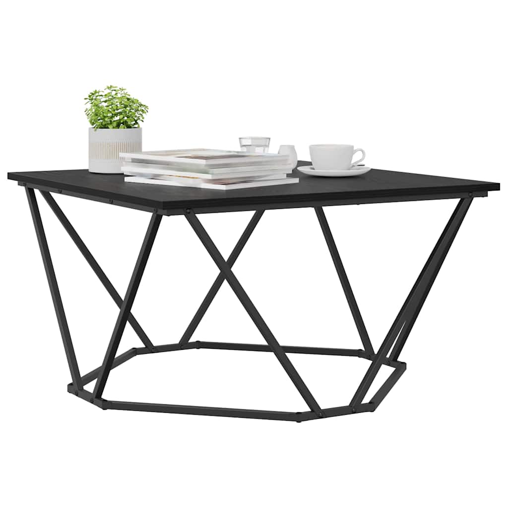 Kava Stol Crni hrast 80 x 80 x 45 cm Inženjerska drva i čelik