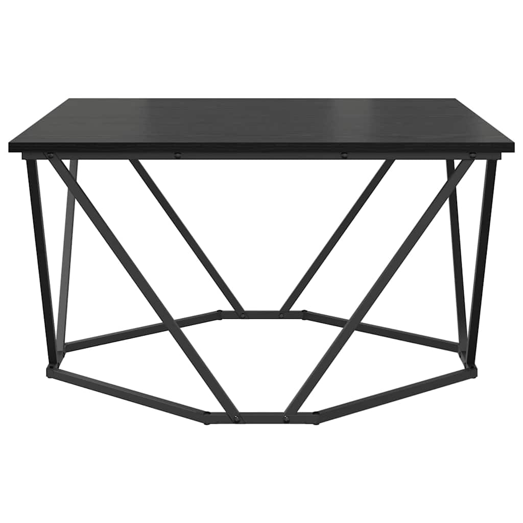 Kava Stol Crni hrast 80 x 80 x 45 cm Inženjerska drva i čelik