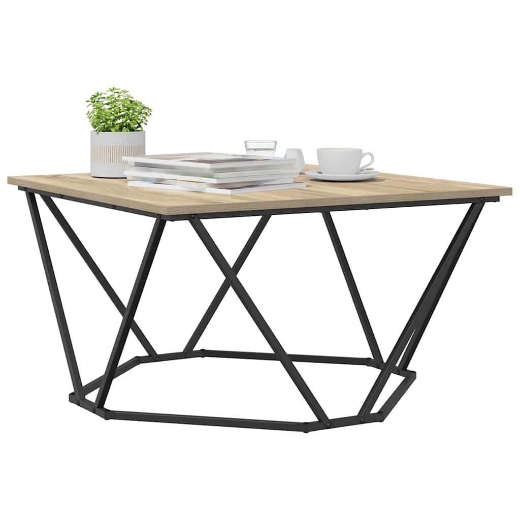 Kava Stol Sonoma hrast 80 x 80 x 45 cm Inženjerska drva i čelik